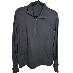 Lululemon 1/4 Zip Black Pullover in Black SIze 10